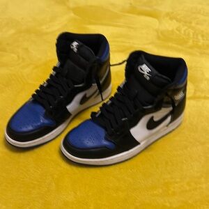 Nike Men's Black and Blue High-Top Sneakers